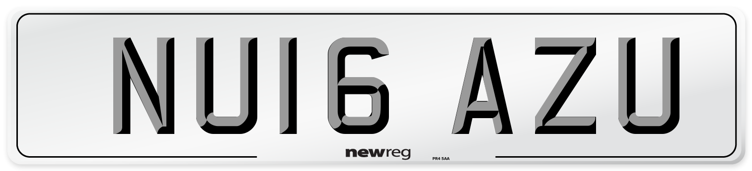 NU16 AZU Number Plate from New Reg